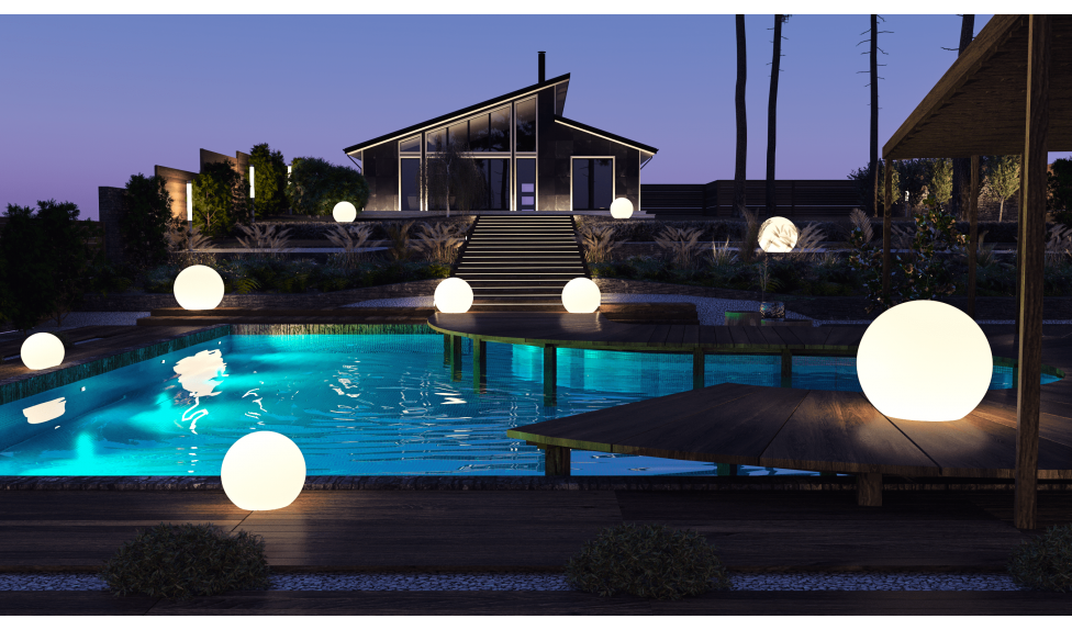 Уличная led подсветка шары - фото