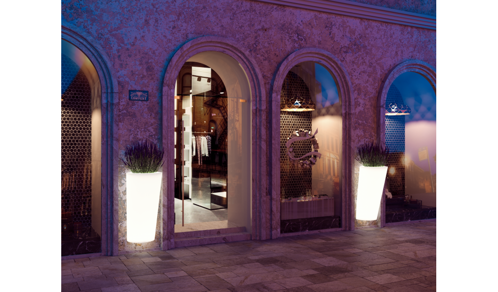 Светящееся кашпо для сада - фото