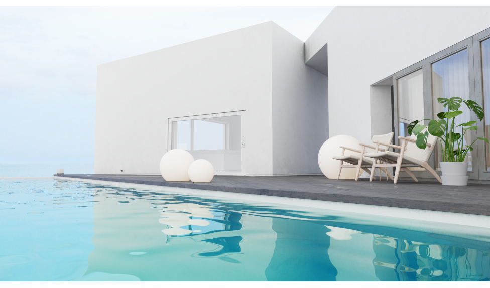 Светильник шар на террасе - фото