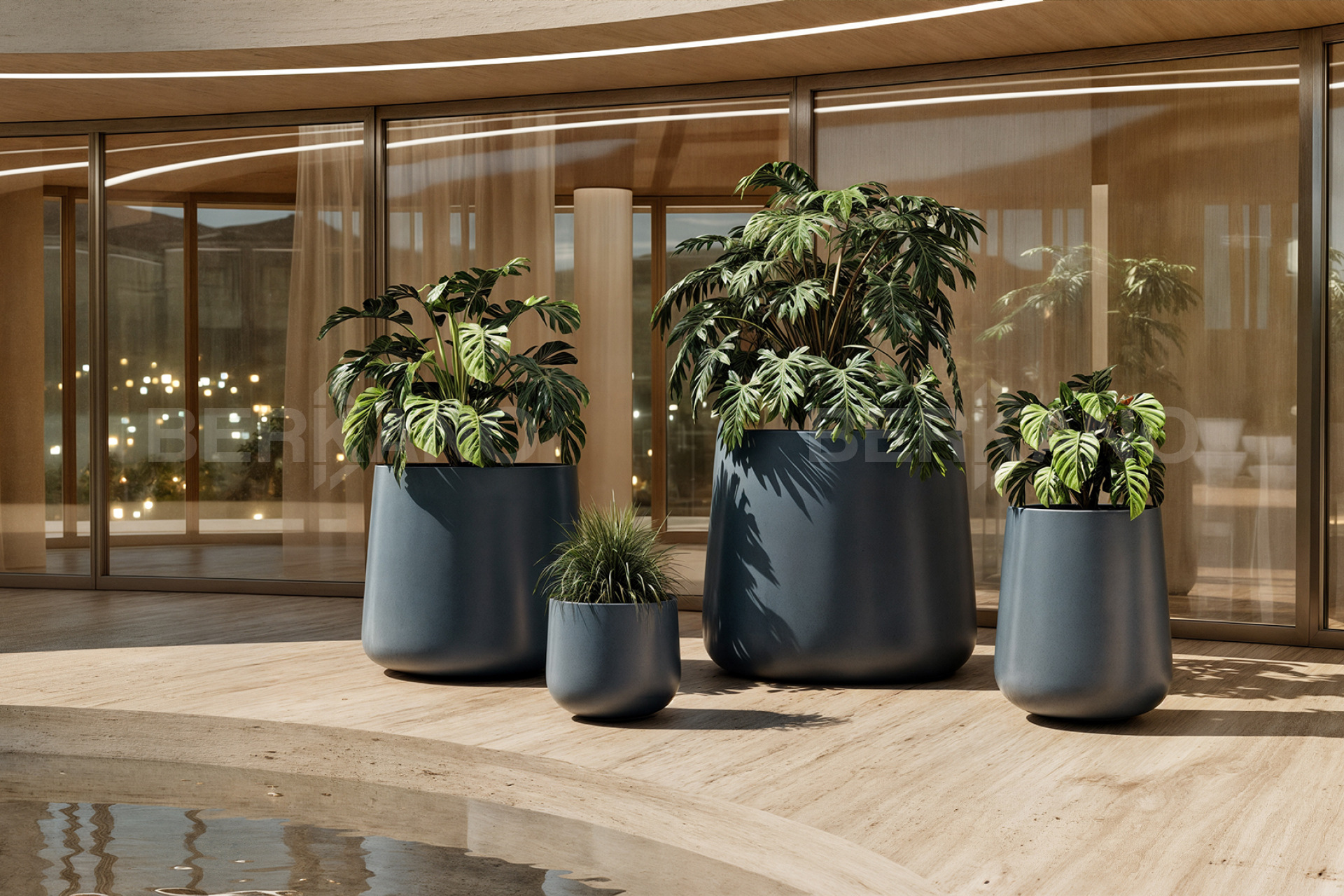 Дизайнерское Кашпо Grace planter 90 Concrete Gray - фото 0