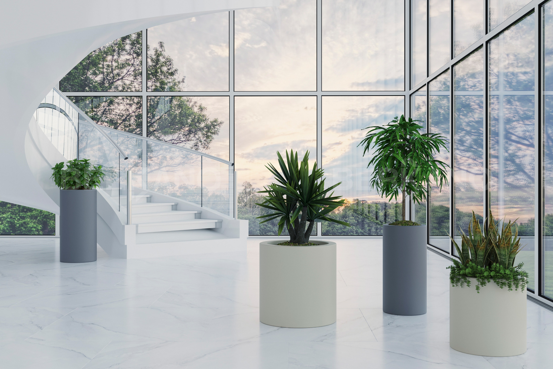 Дизайнерское Кашпо Cilindro 40 Snow White - фото 0