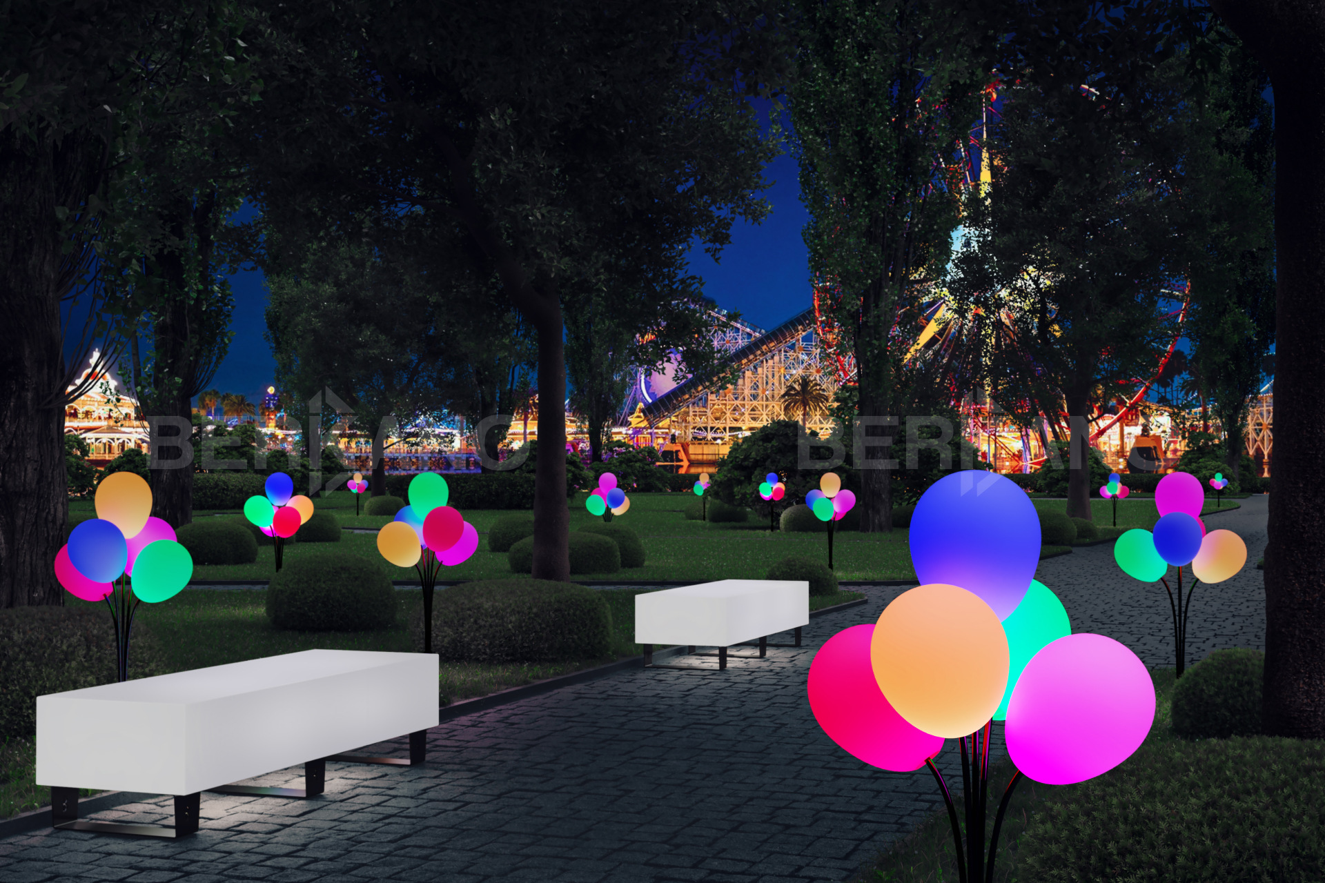 Уличный Светильник  Bubbles с RGB подсветкой - фото 0