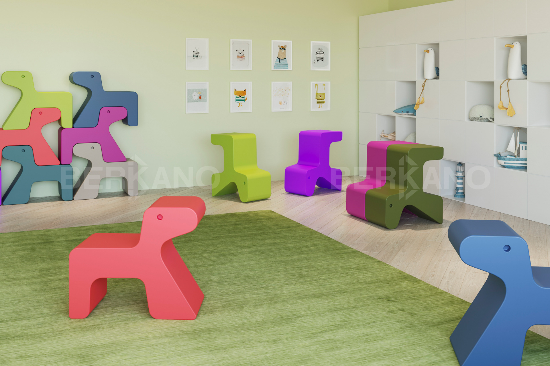 Пластиковый Стул собака-пазл Duke Snow White - фото 0