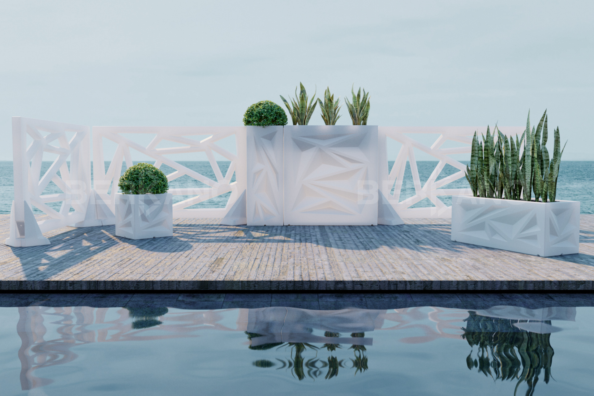 Дизайнерское Кашпо Icelandic Square DB Snow White RGB - фото 3