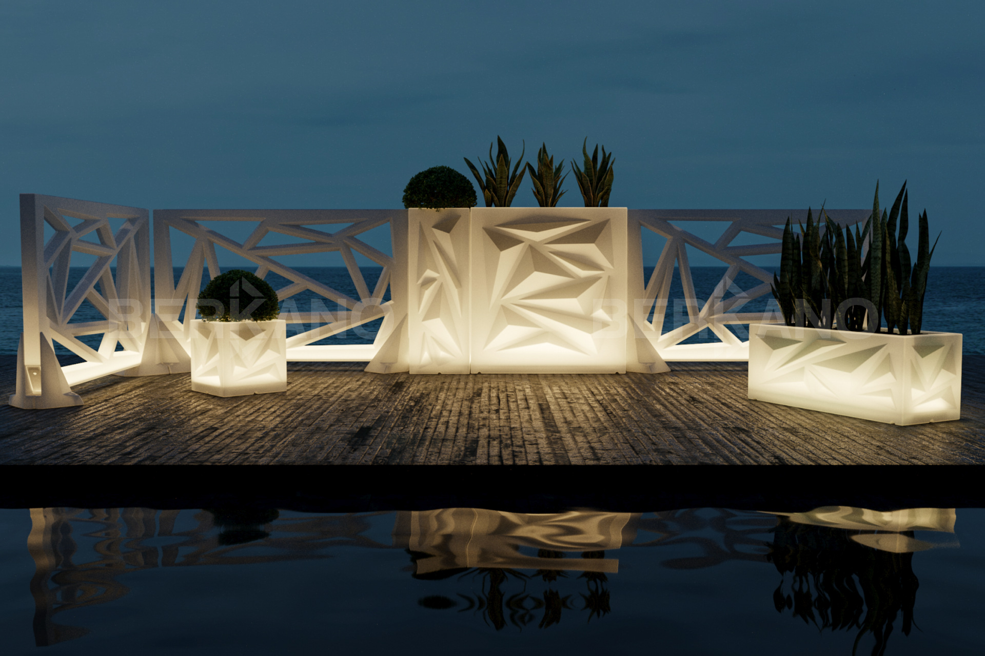 Дизайнерское Кашпо Icelandic Square DB Snow White RGB - фото 0