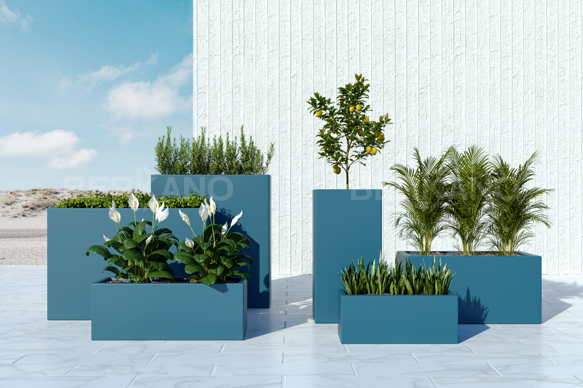 Дизайнерское Кашпо Cubric 120*50 Snow White - фото 0