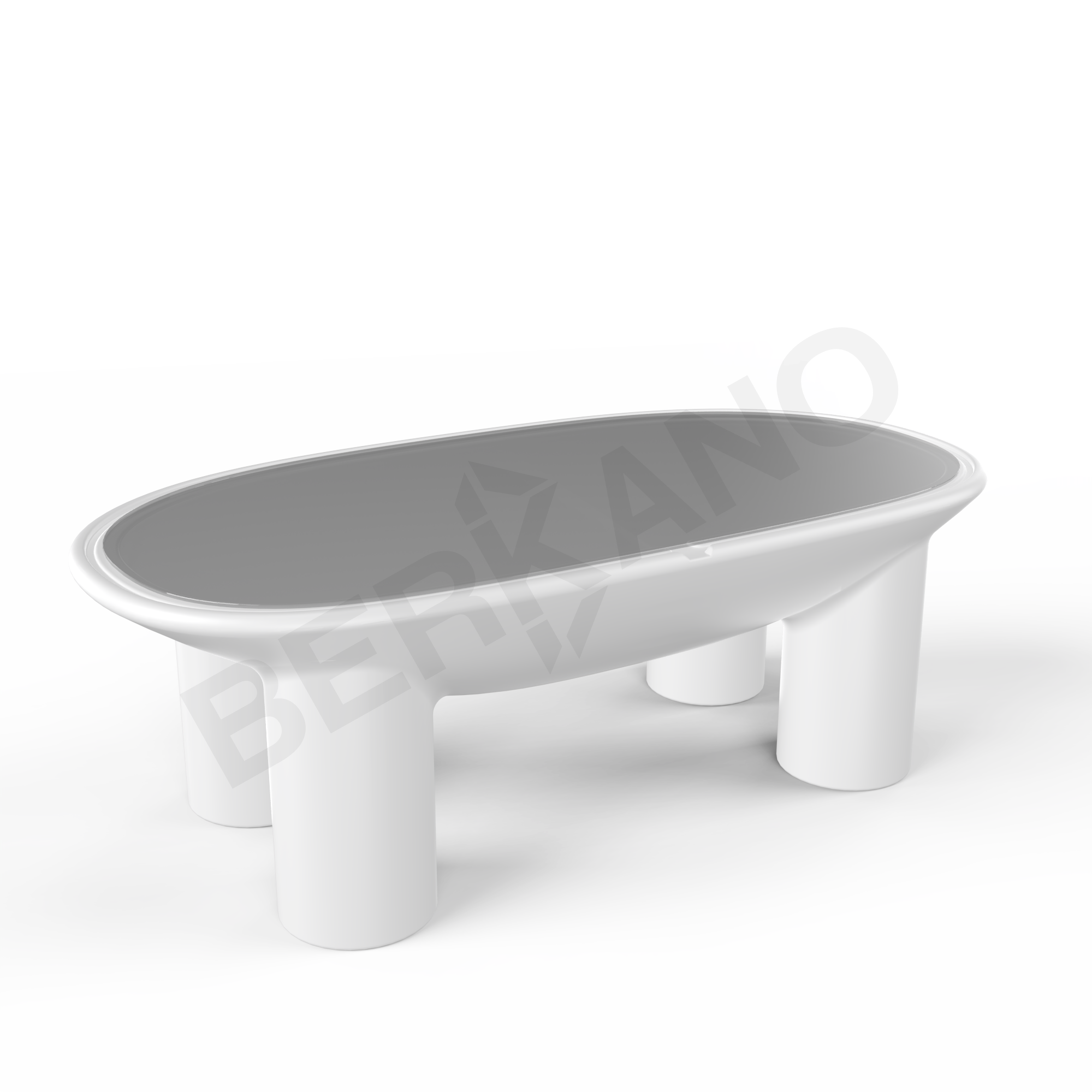 Стол SLON со стеклом белого цвета