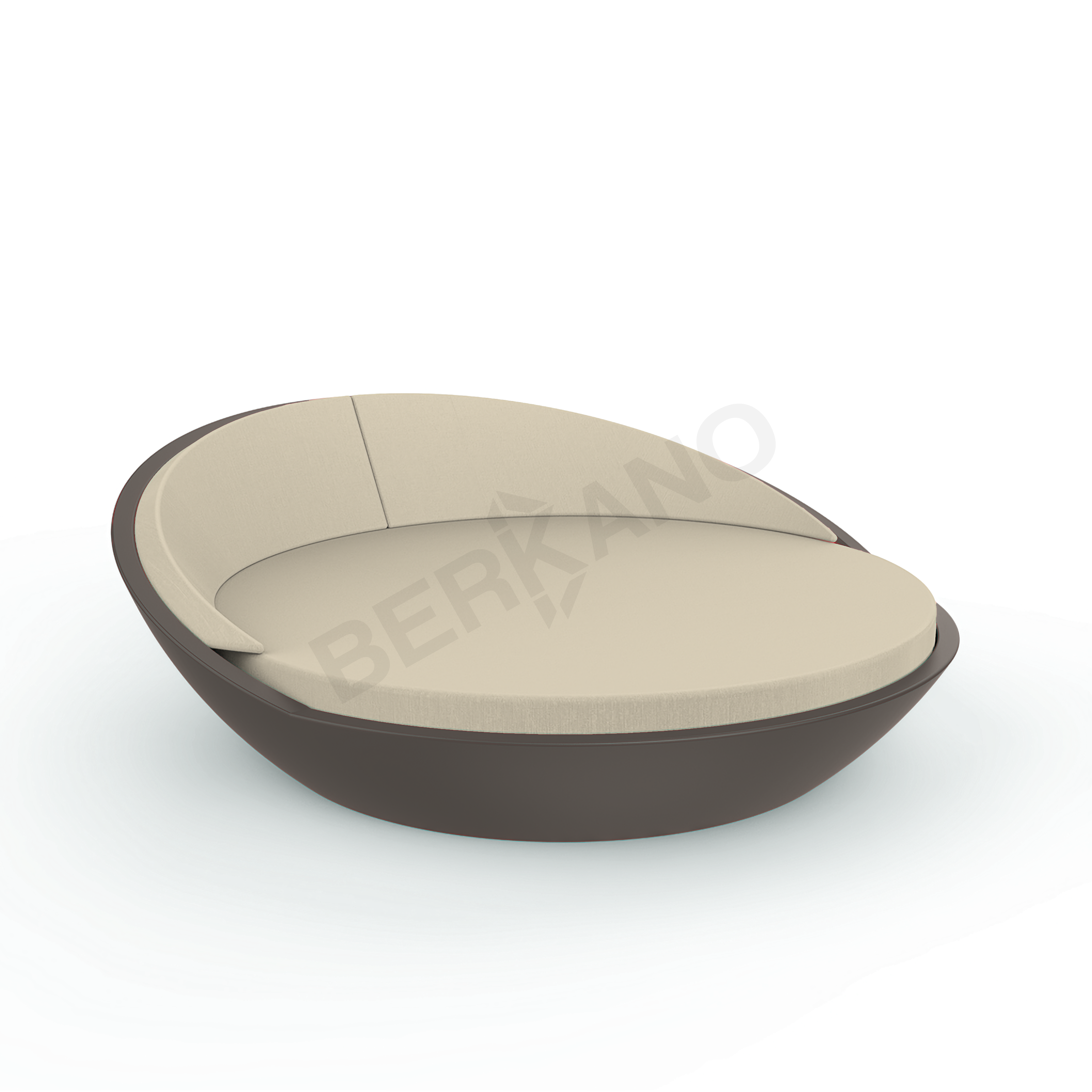 Шезлонг Riviera кофейного цвета / аксессуар бежевого цвета - фото 1