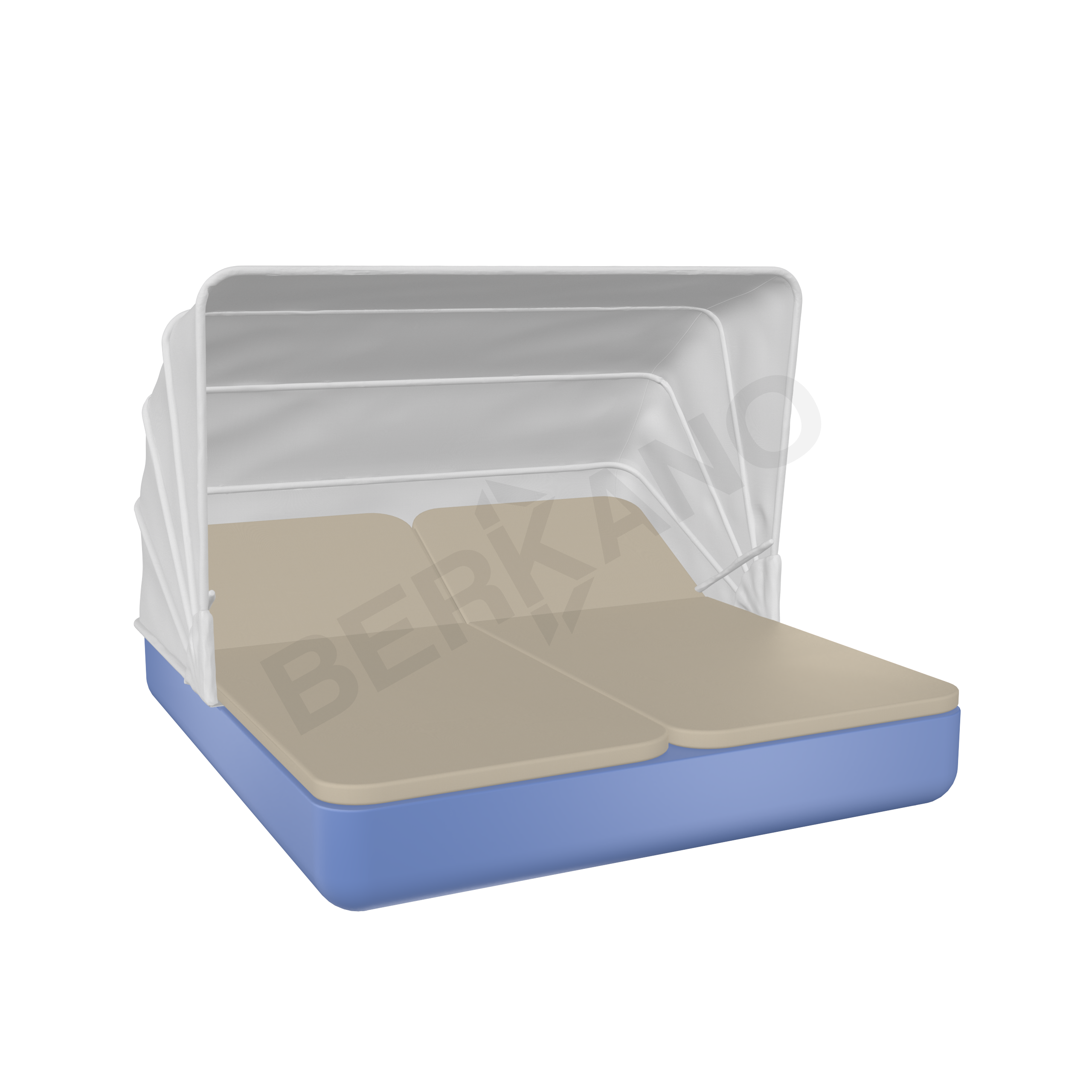 Шезлонг Grace Double Canopy с подушками синего цвета / аксессуар бежевого цвета - фото 1