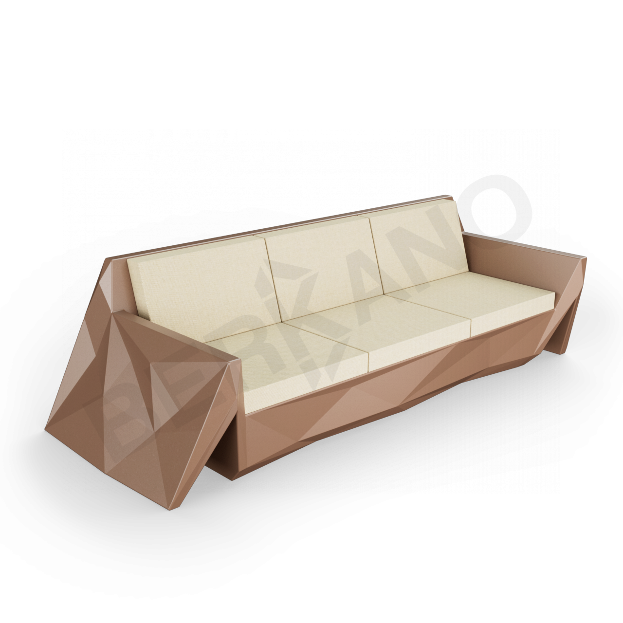 Диван Quaro с подушками коричневого цвета / аксессуар бежевого цвета - фото 1