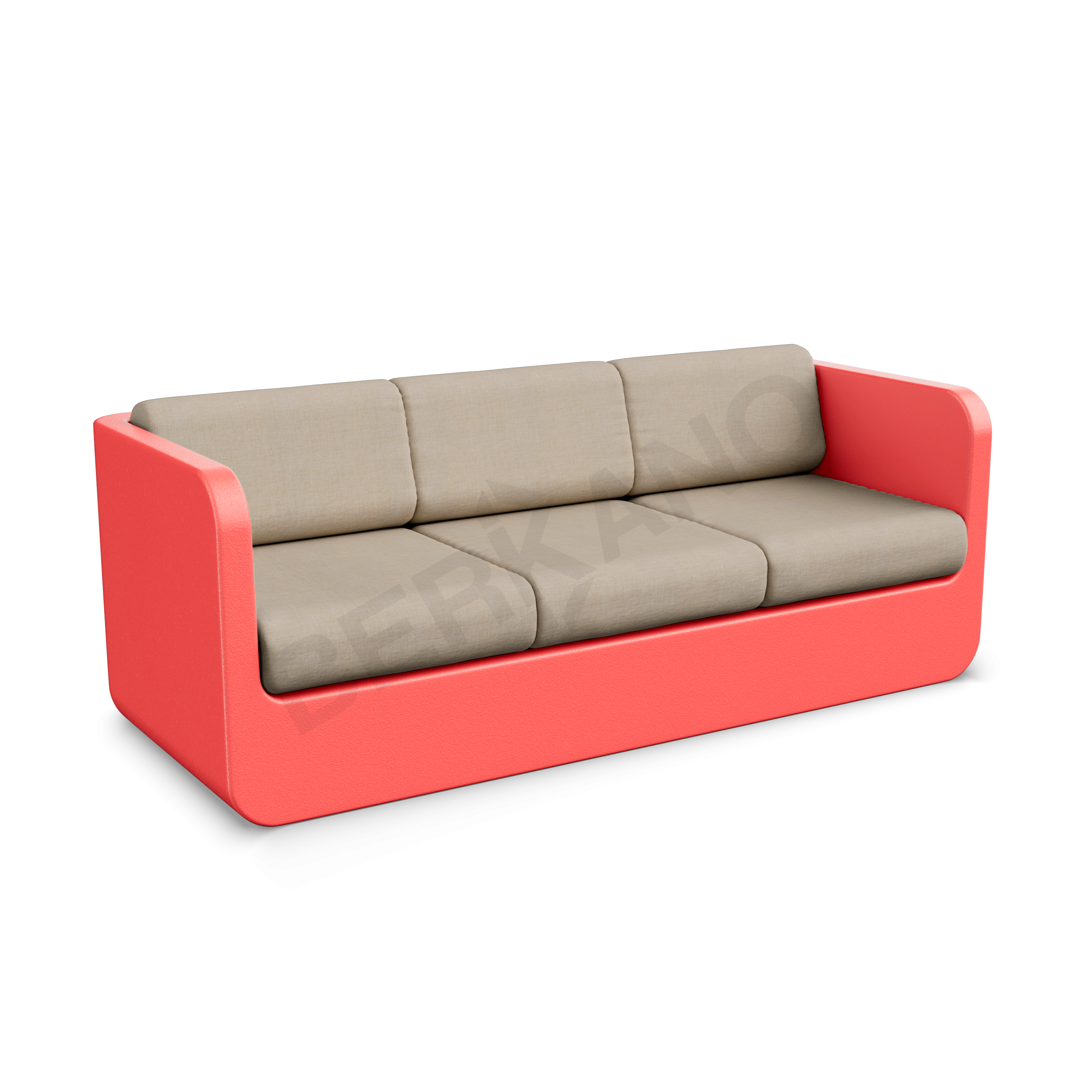 Диван Grace с подушками красного цвета / аксессуар бежевого цвета - фото 1