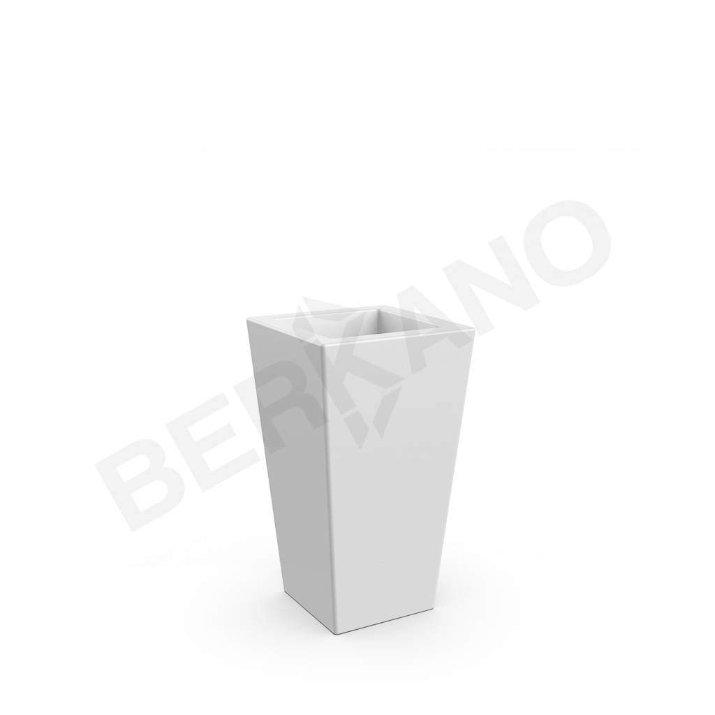 Светящееся кашпо Trapezio 70V белого цвета