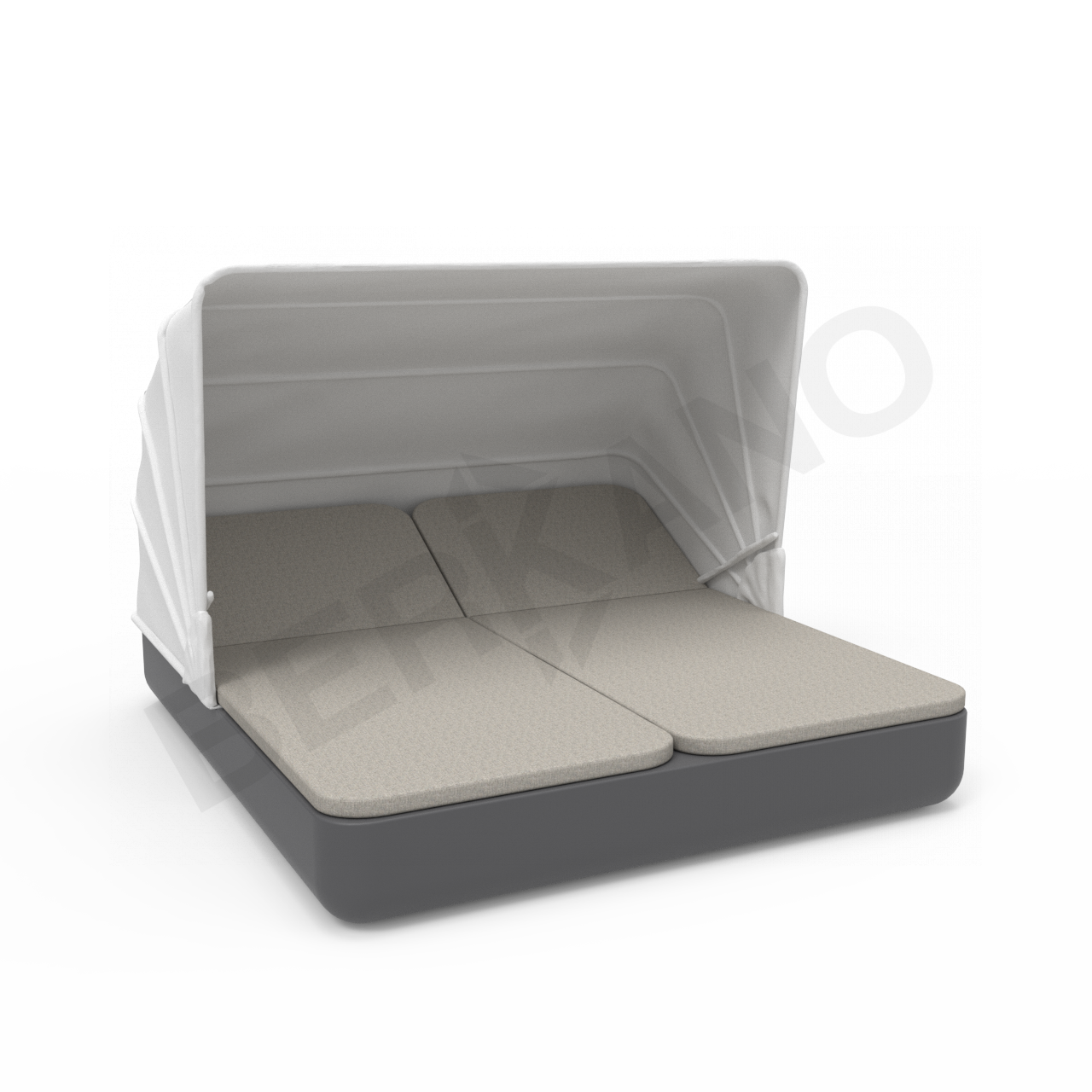 Шезлонг Grace Double Canopy с подушками графитового цвета / аксессуар Light grey - фото 1