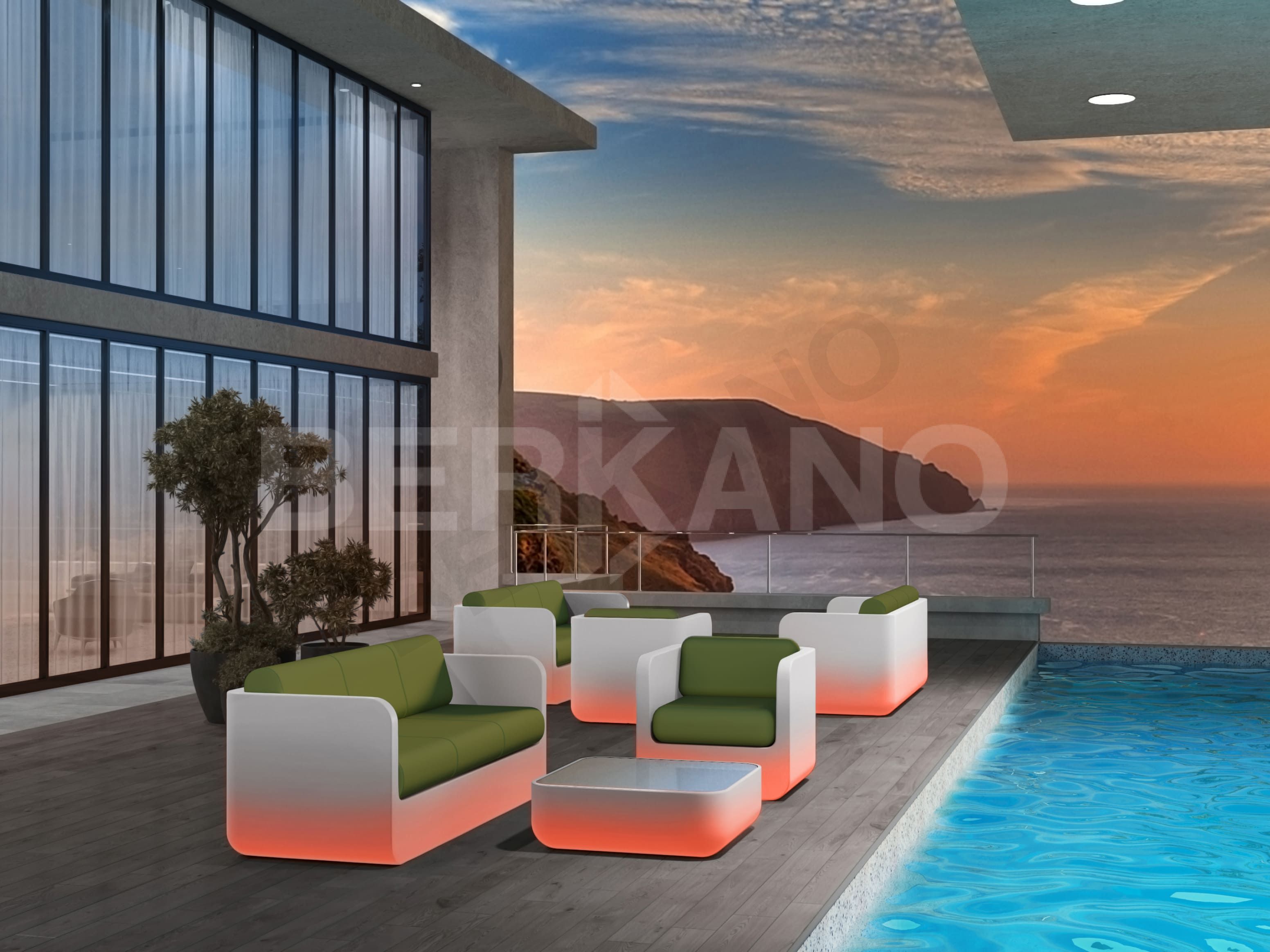 Шезлонг Grace Double кофейного цвета - фото 8