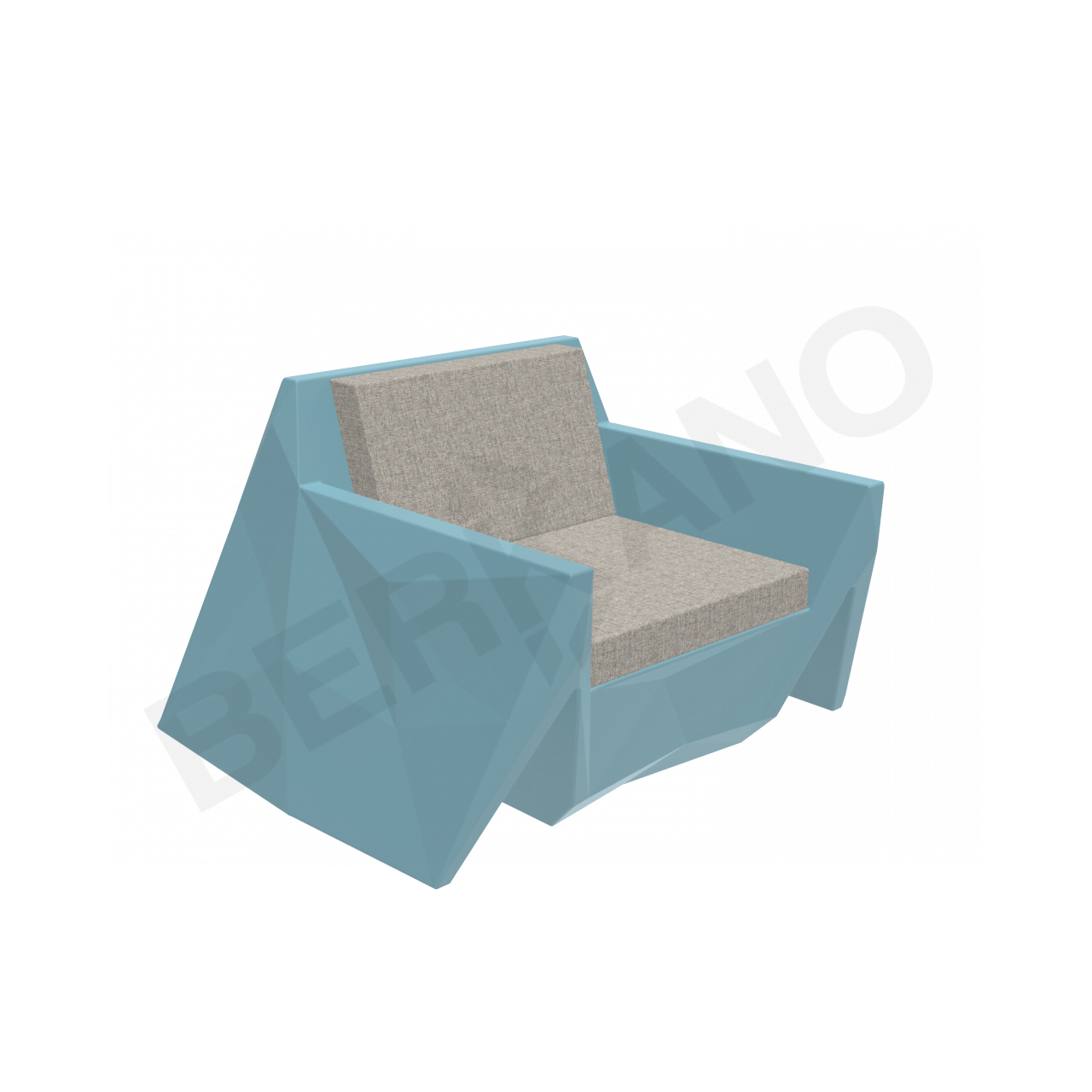 Кресло Quaro с подушками бирюзового цвета / аксессуар Light grey - фото 1