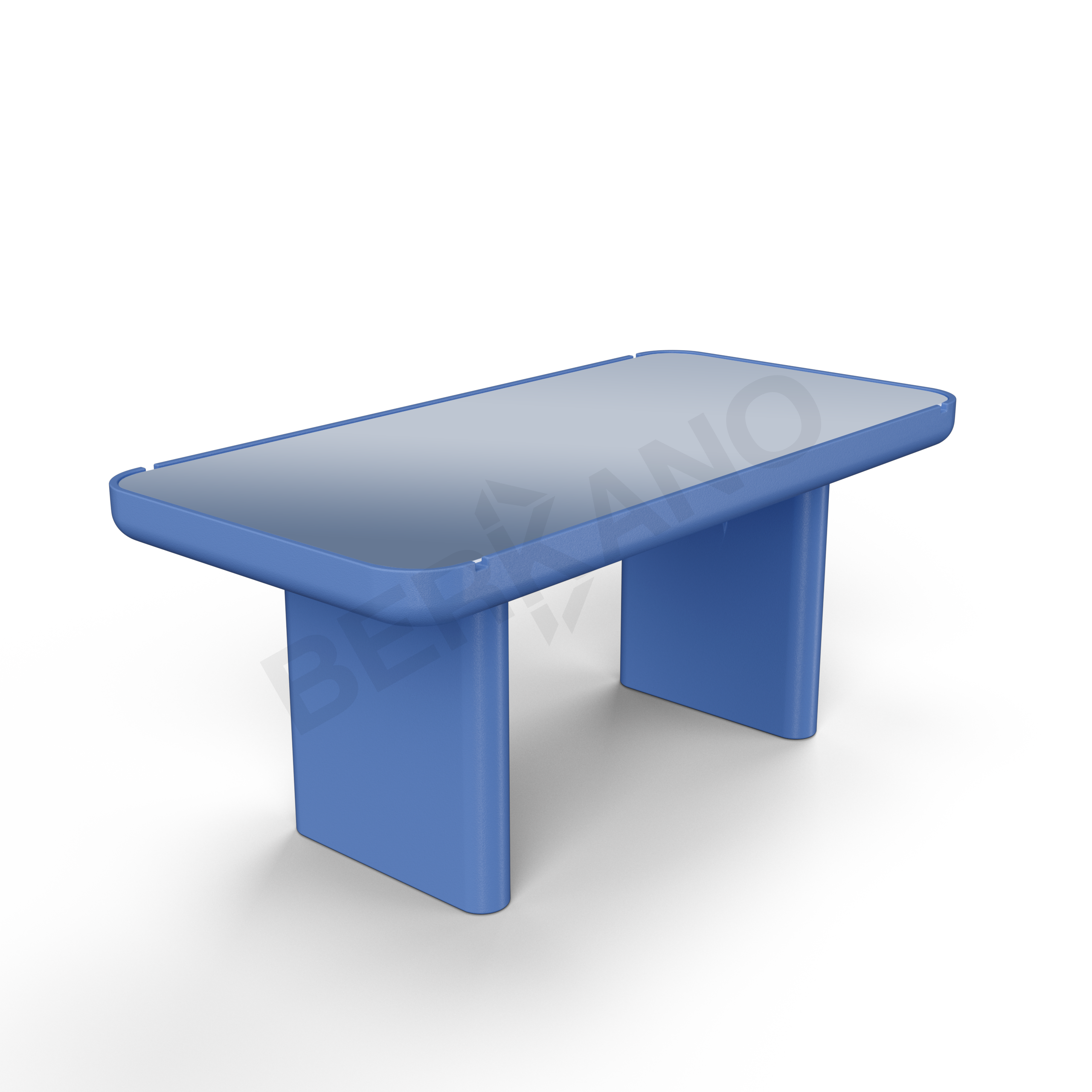 Стол Grace большой со стеклом синего цвета - фото 1