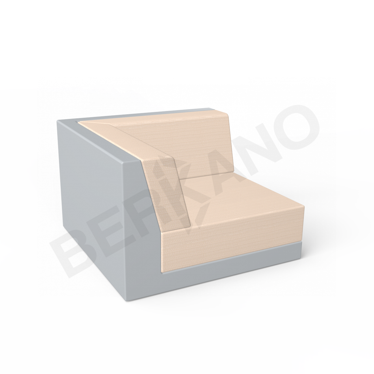 Угловой модуль Quarter modular с подушками серого цвета / аксессуар Milk - фото 1