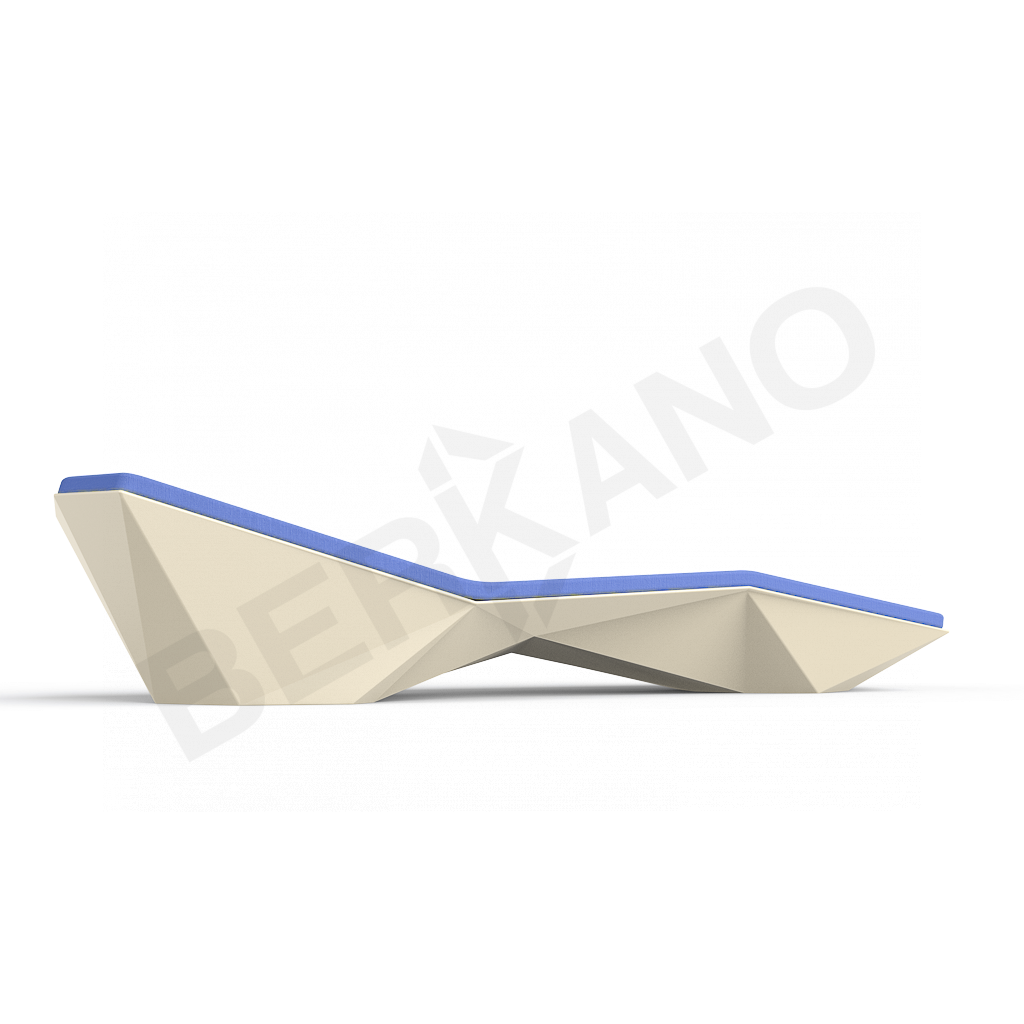 Шезлонг Quaro с подушками бежевого цвета / аксессуар темно-синего цвета - фото 2