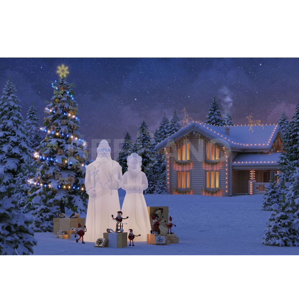 Светильник Дед Мороз зеленого цвета - фото 2