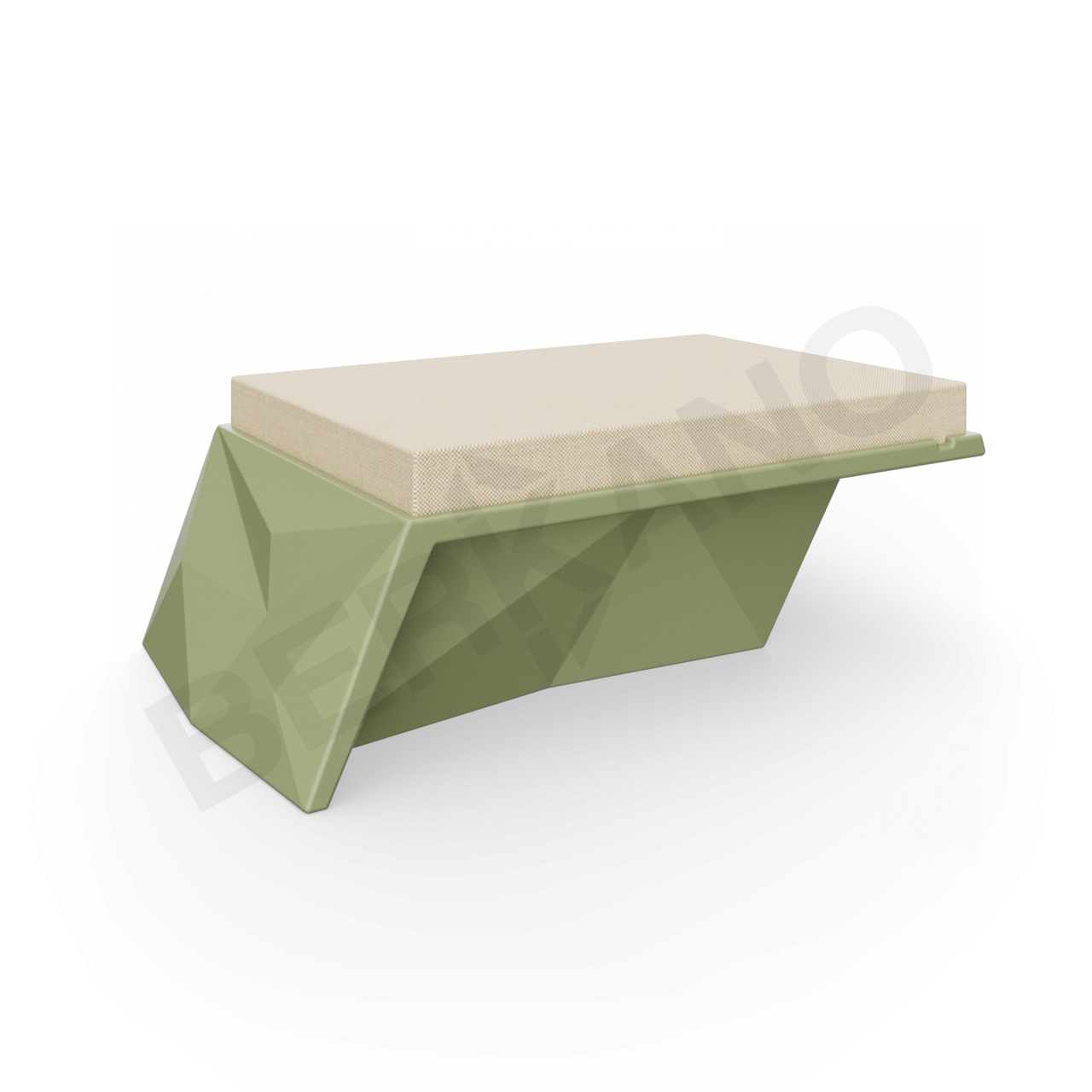 Угловой модуль Quaro с подушками темно-зеленого цвета / аксессуар бежевого цвета - фото 1