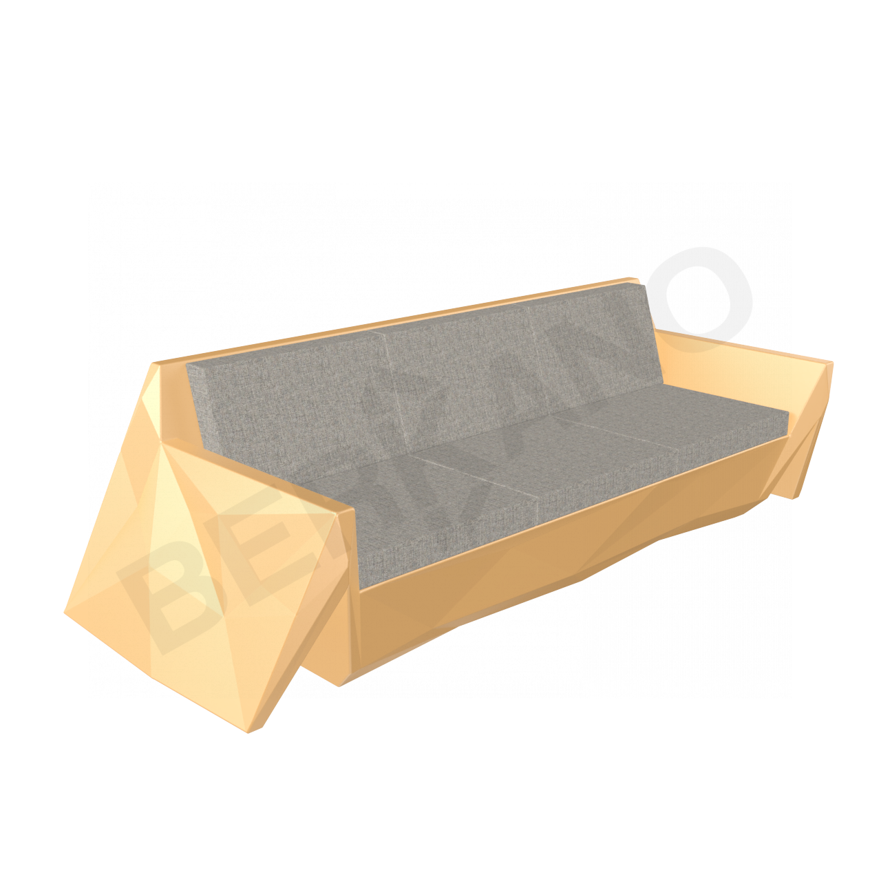 Диван Quaro с подушками оранжевого цвета / аксессуар Light grey - фото 1