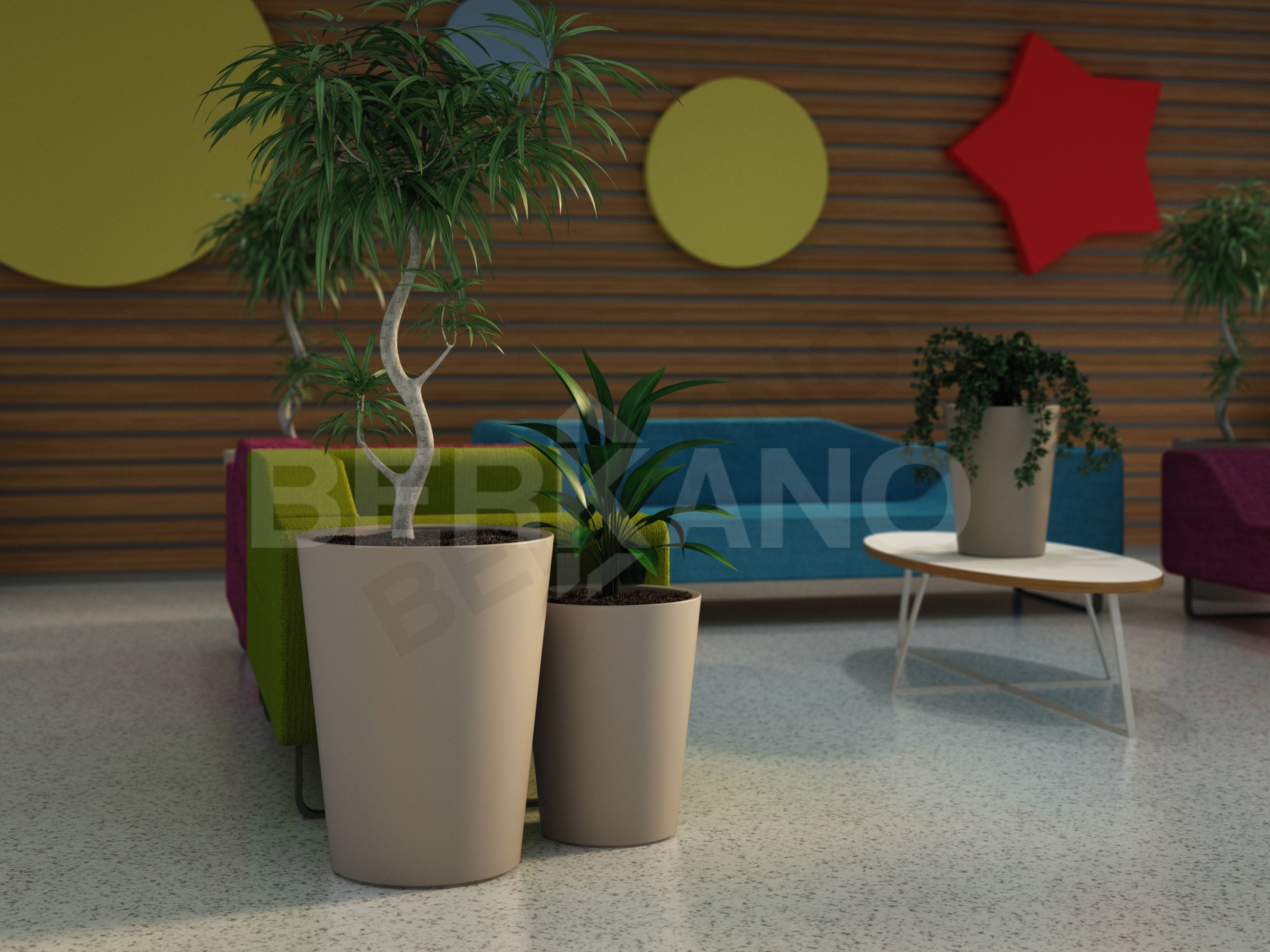 Кашпо Bloom 50 желтого цвета - фото 3