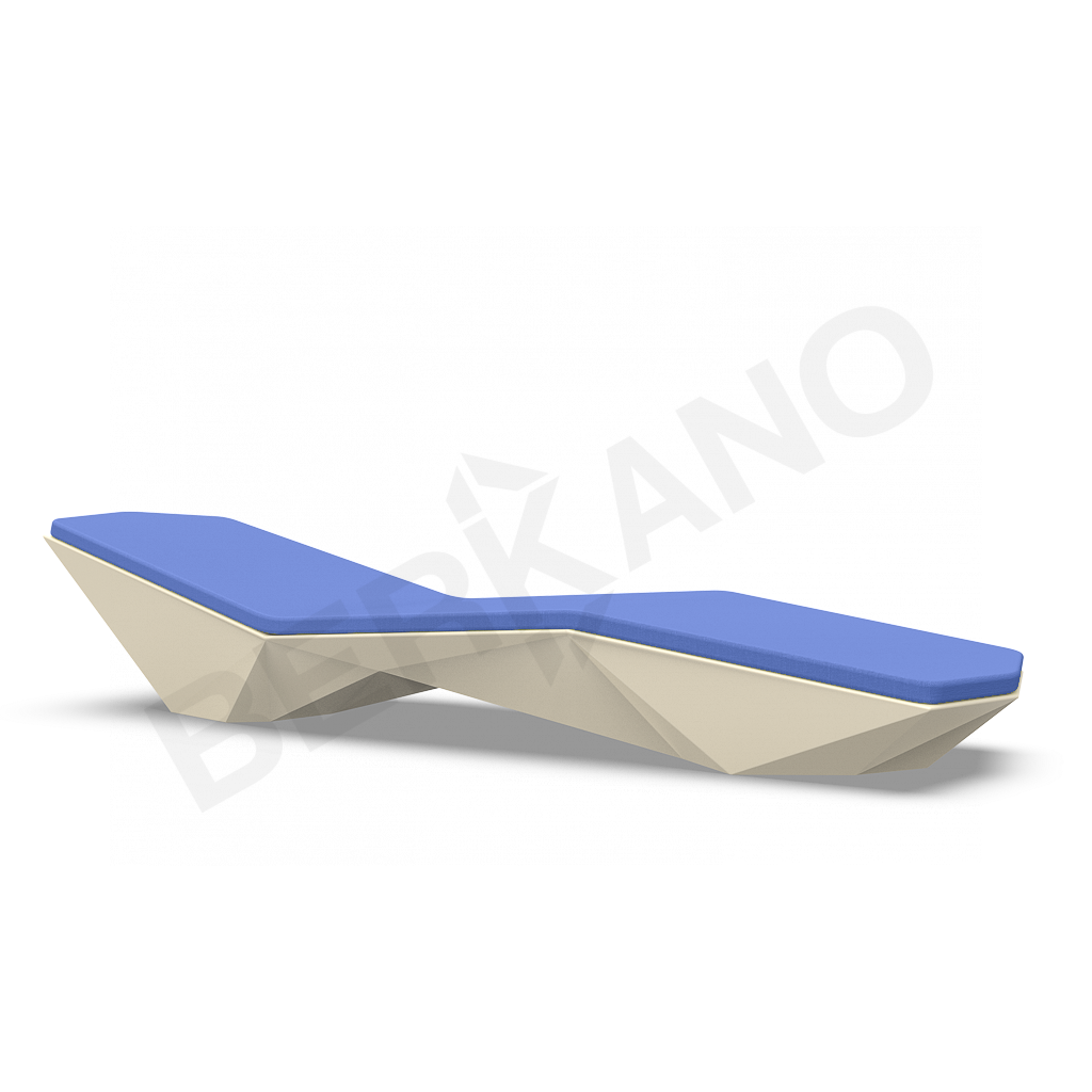 Шезлонг Quaro с подушками бежевого цвета / аксессуар темно-синего цвета - фото 1