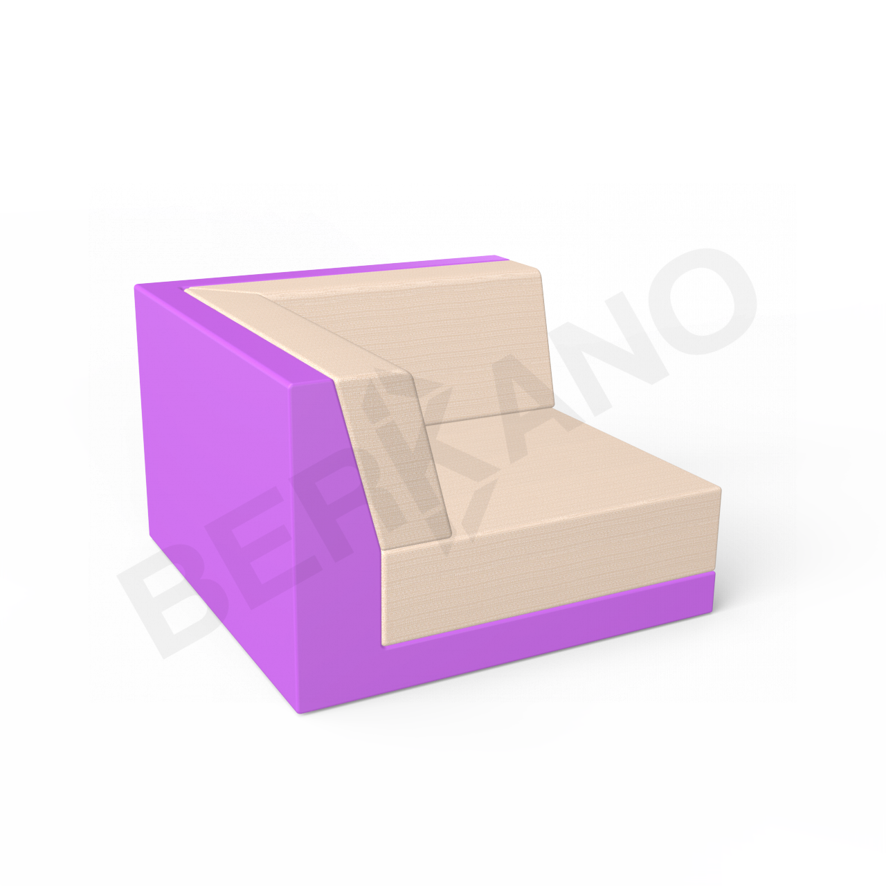 Угловой модуль Quarter modular с подушками сиреневого цвета / аксессуар Milk - фото 1