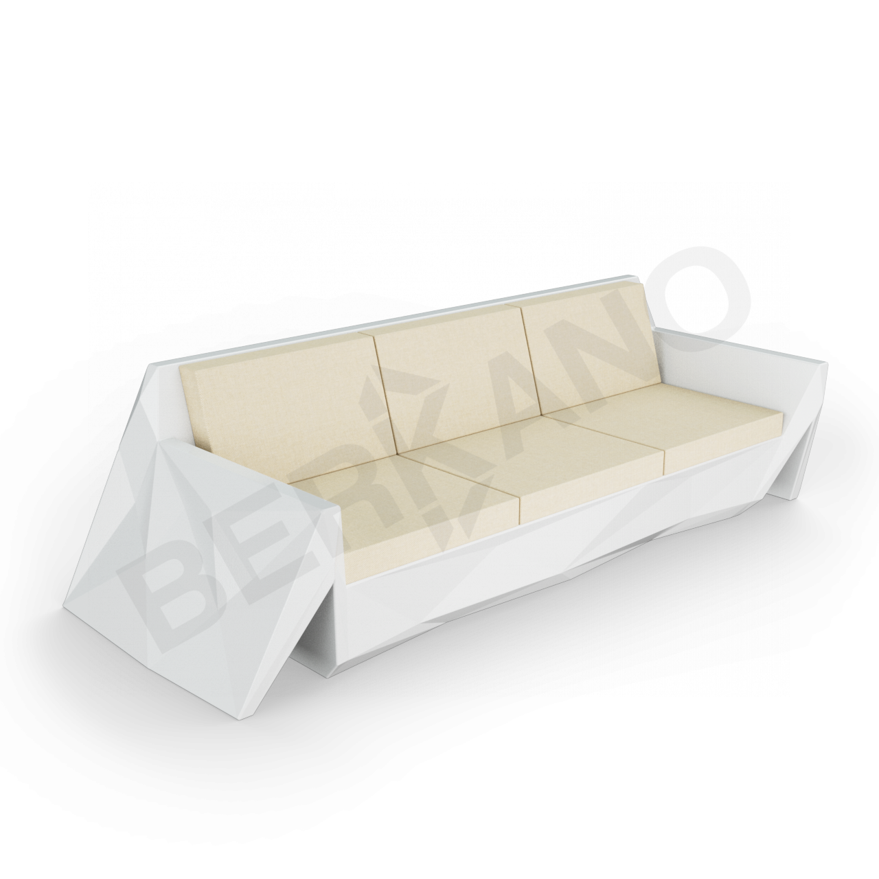 Диван Quaro с подушками белого цвета / аксессуар бежевого цвета