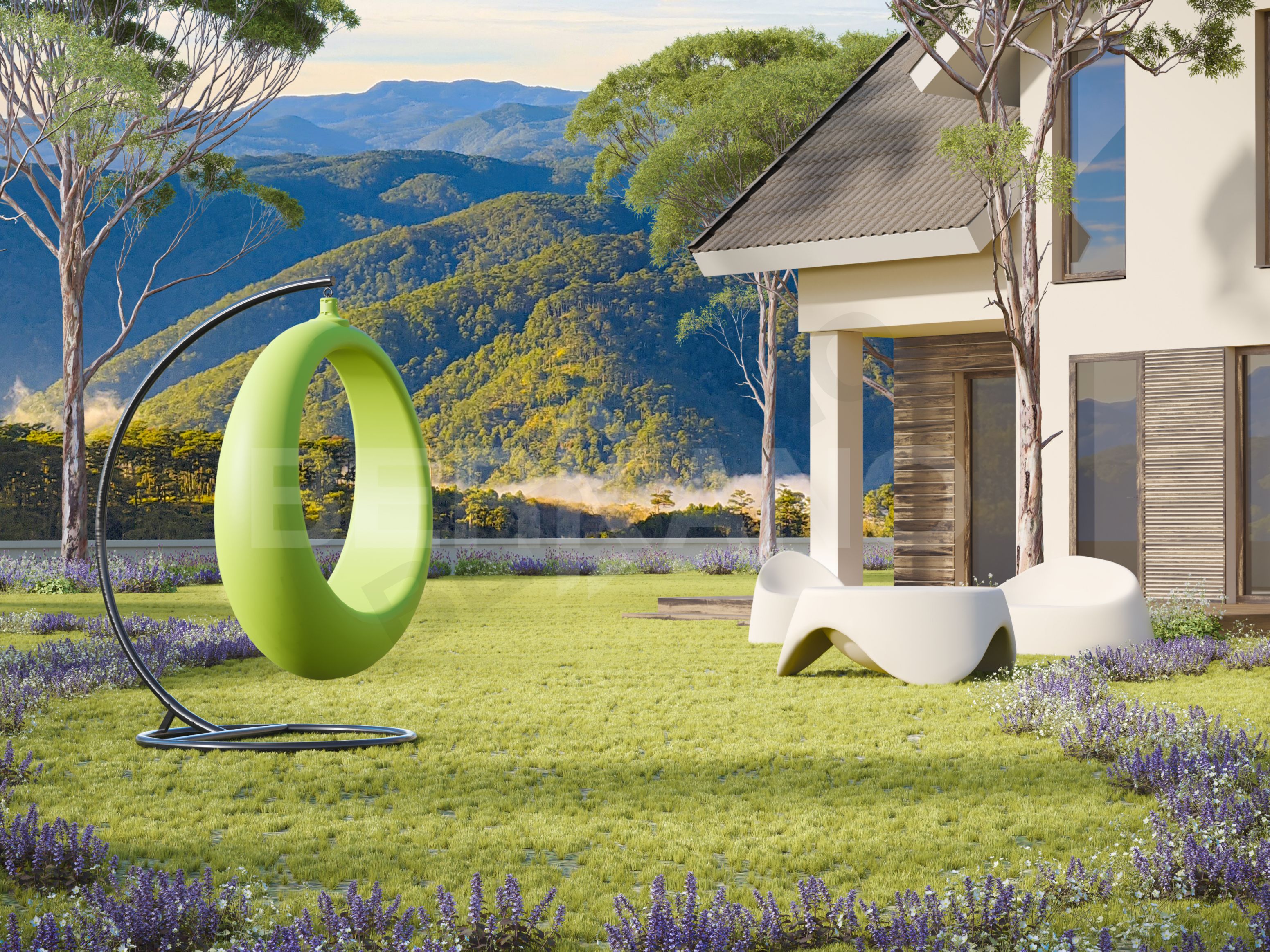 Арт-объект Moon красного цвета - фото 4