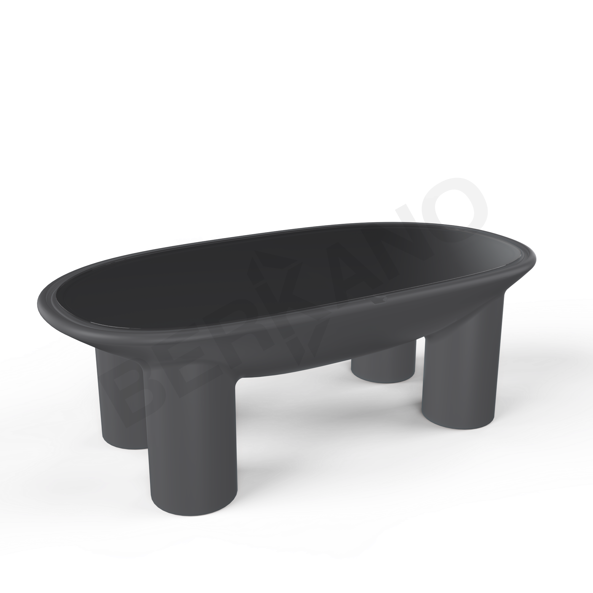 Стол SLON со стеклом графитового цвета - фото 1