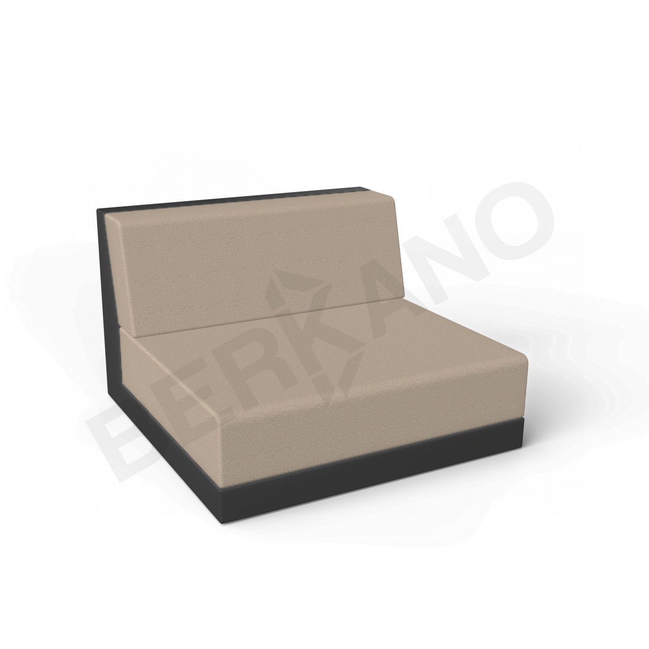 Диван Quarter modular средний с подушками черного цвета / аксессуар Canvas - фото 1