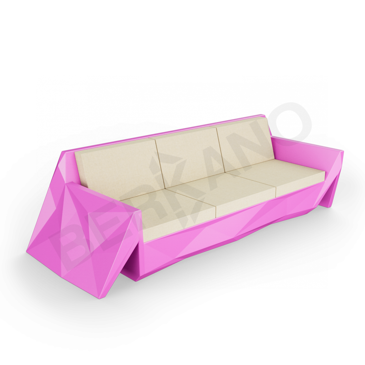 Диван Quaro с подушками фиолетового цвета / аксессуар бежевого цвета - фото 1