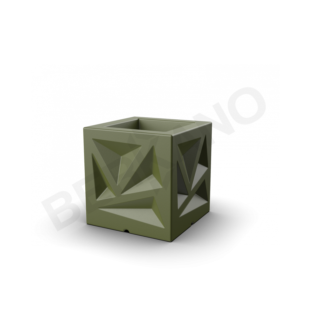 Кашпо Icelandic Cube DB темно-зеленого цвета - фото 1