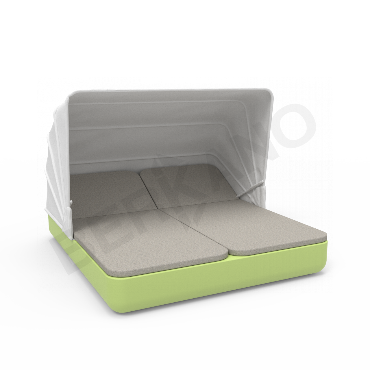 Шезлонг Grace Double Canopy с подушками зеленого цвета / аксессуар Light grey - фото 1