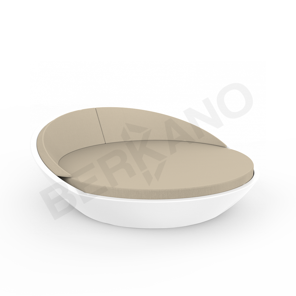 Светящийся шезлонг Riviera белого цвета / аксессуар бежевого цвета