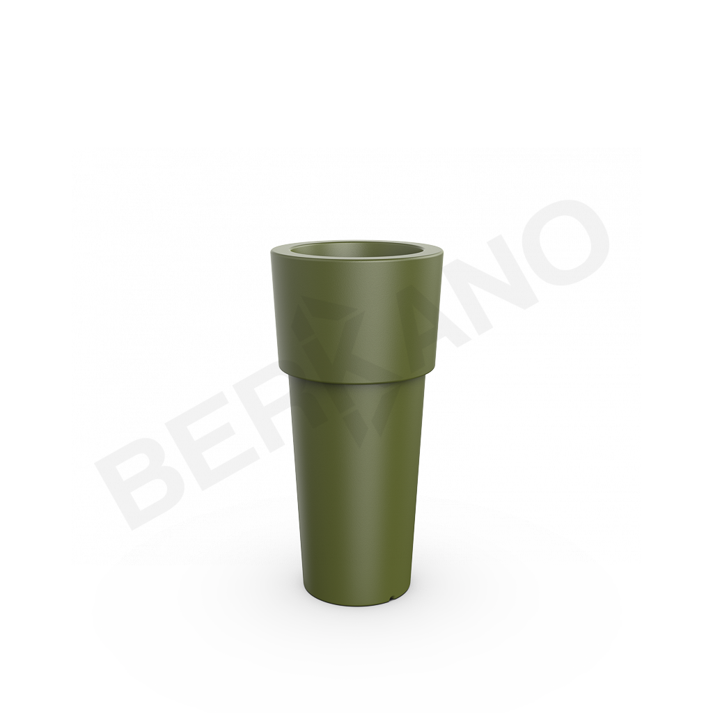 Кашпо Ray 80 темно-зеленого цвета - фото 1
