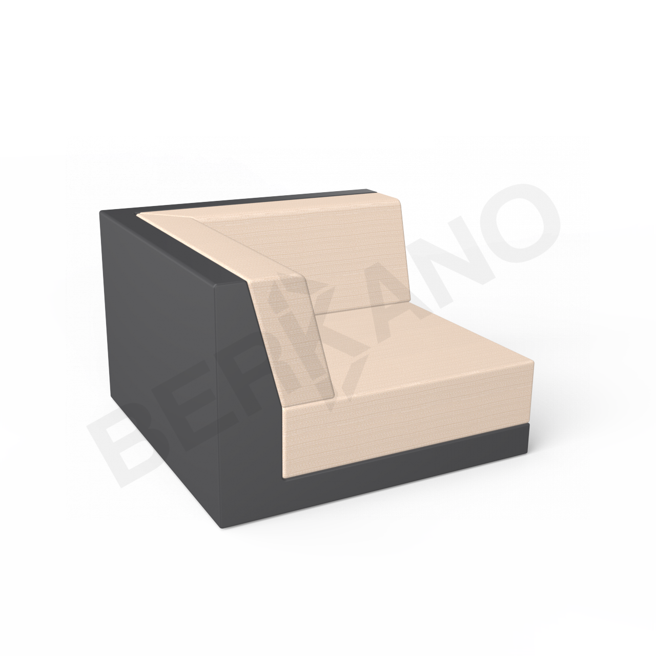 Угловой модуль Quarter modular с подушками графитового цвета / аксессуар Milk - фото 1