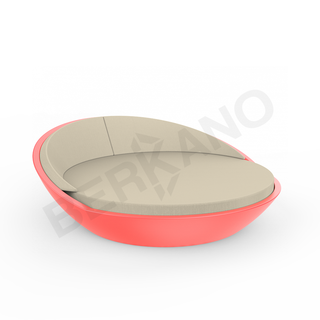 Шезлонг Riviera красного цвета / аксессуар бежевого цвета - фото 1