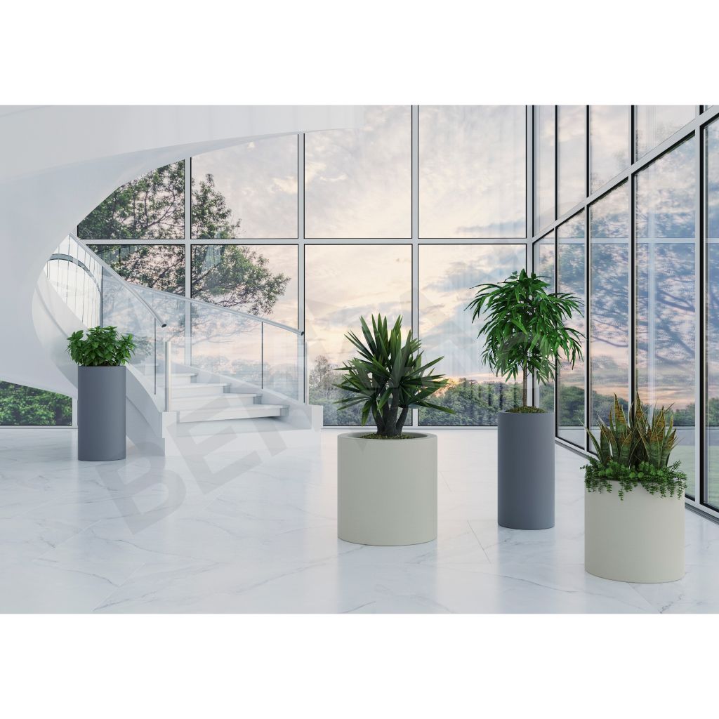 Кашпо Cilindro 60 желтого цвета - фото 3