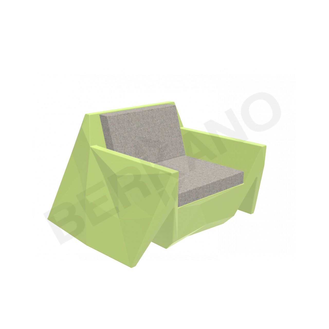 Кресло Quaro с подушками зеленого цвета / аксессуар Light grey - фото 1