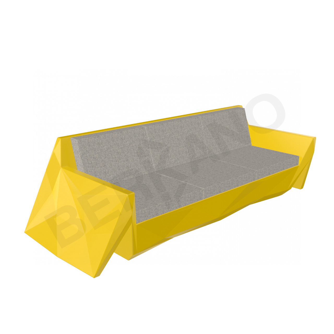 Диван Quaro с подушками желтого цвета / аксессуар Light grey - фото 1