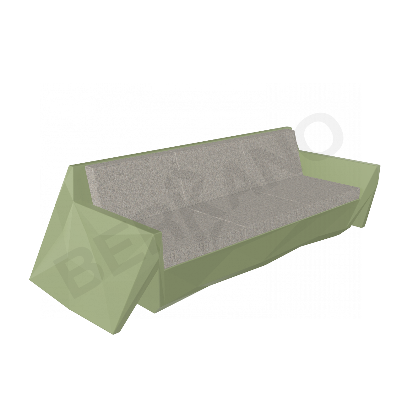 Диван Quaro с подушками темно-зеленого цвета / аксессуар Light grey - фото 1