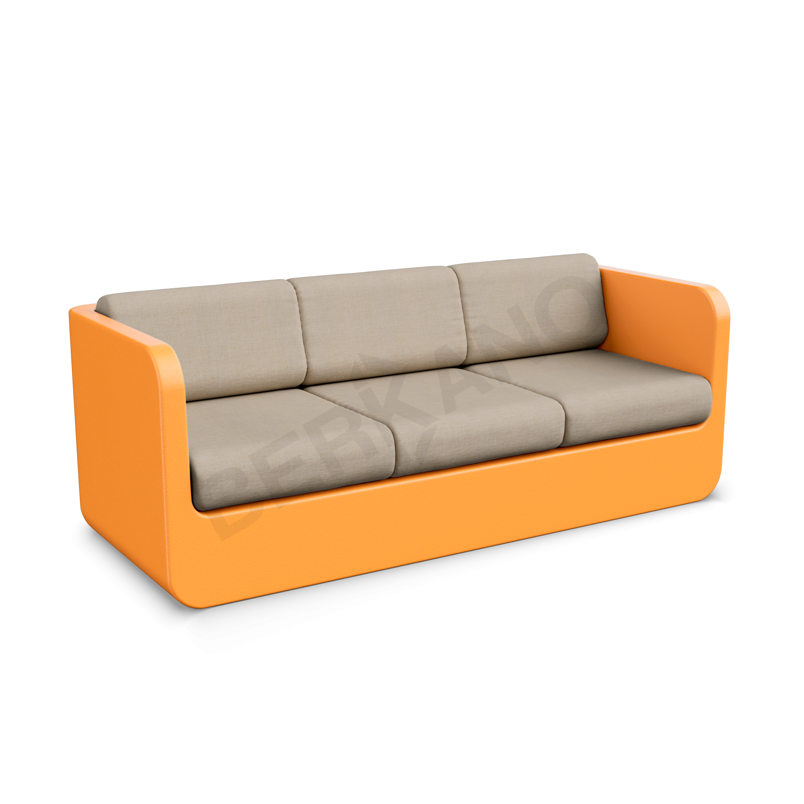 Диван Grace с подушками оранжевого цвета / аксессуар бежевого цвета - фото 1