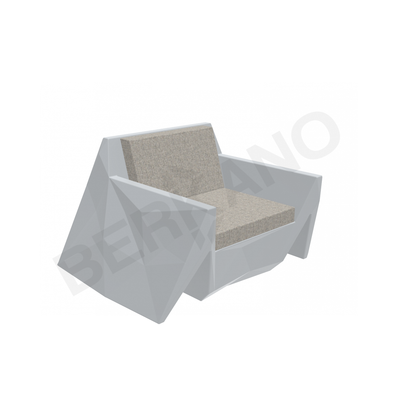 Кресло Quaro с подушками серого цвета / аксессуар Light grey - фото 1