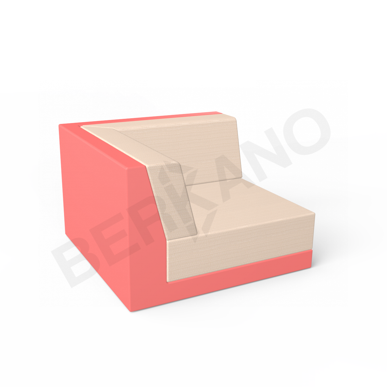 Угловой модуль Quarter modular с подушками красного цвета / аксессуар Milk - фото 1