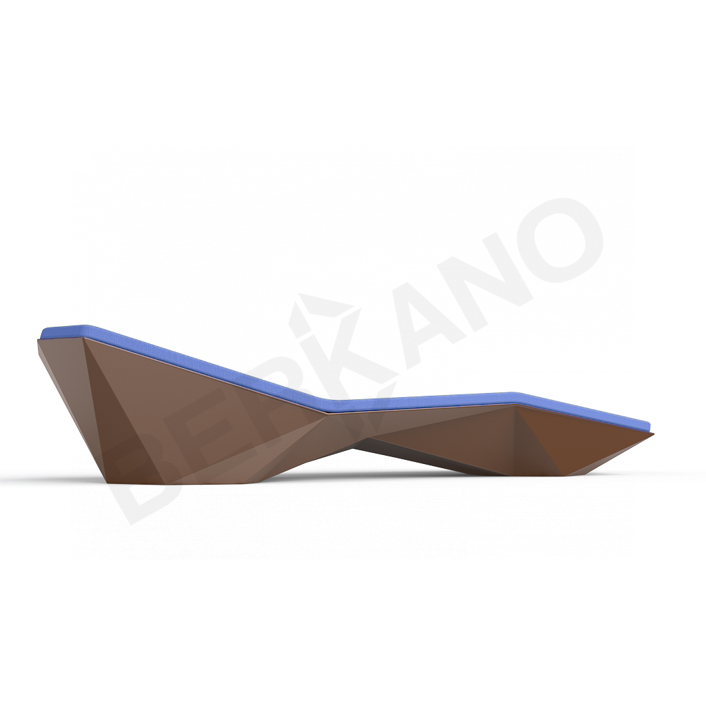 Шезлонг Quaro с подушками коричневого цвета / аксессуар темно-синего цвета - фото 2