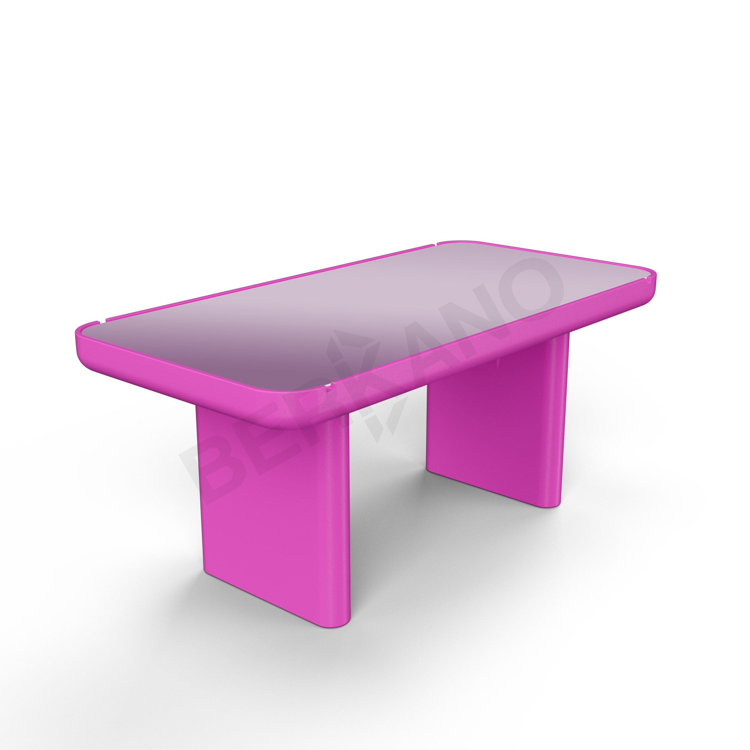 Стол Grace большой со стеклом фиолетового цвета - фото 1