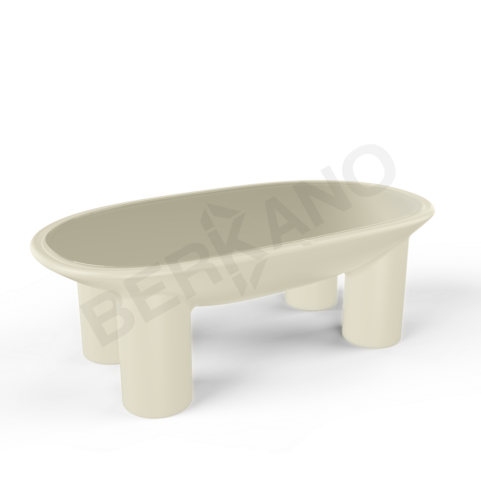 Стол SLON со стеклом бежевого цвета - фото 1