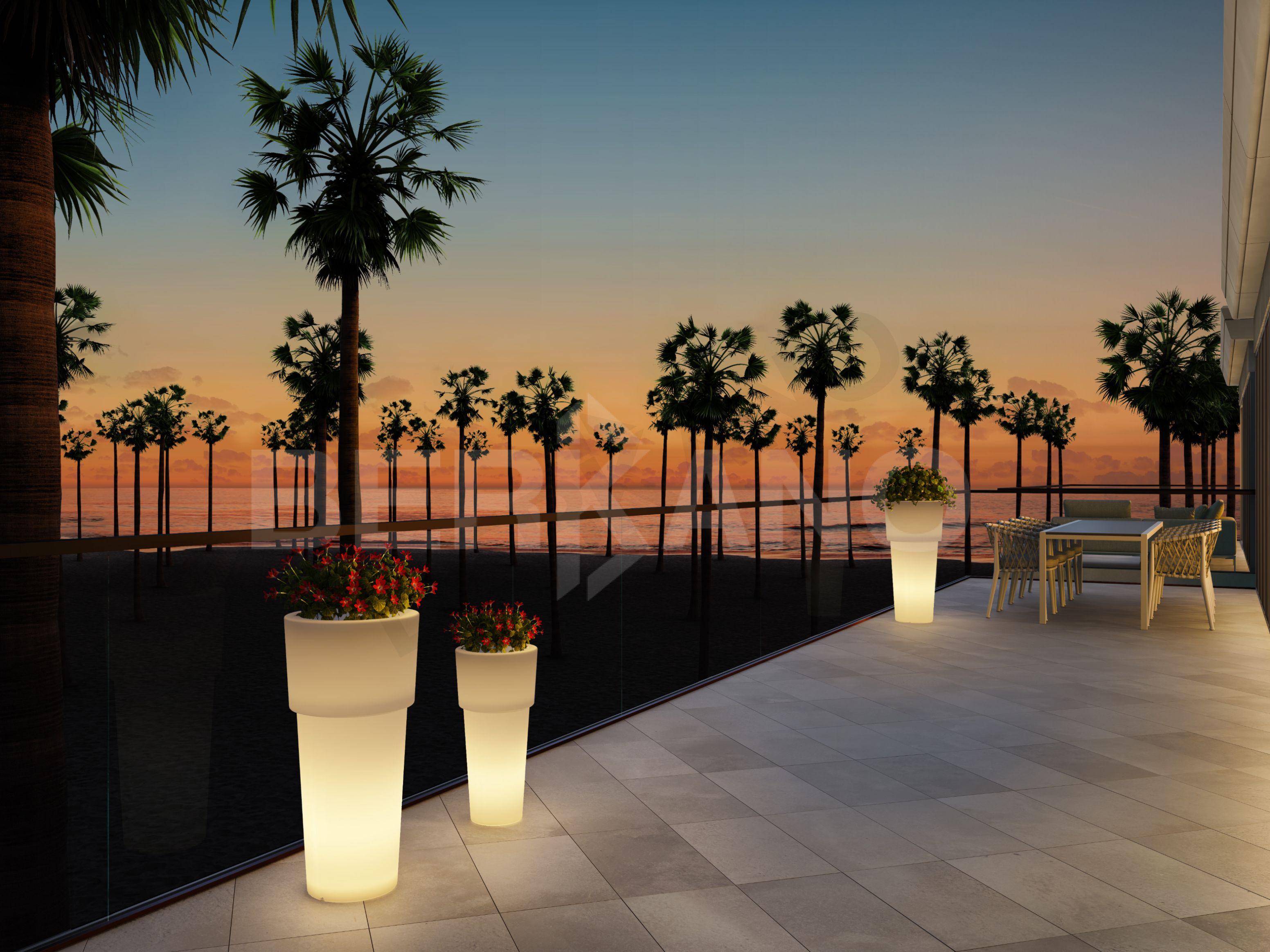 Кашпо Ray 100 DB темно-зеленого цвета - фото 3